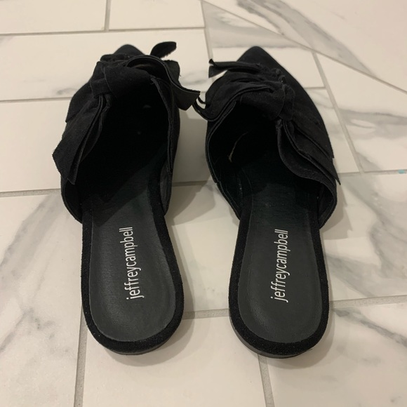 Jeffrey Campbell Black Suede Triple Knotted Mule Size 8 - Picture 7 of 7